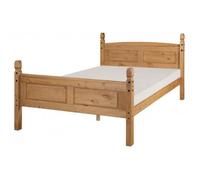 Mercers Furniture Corona 5'0" High End Bed Frame King Size Solid Pine With Mexican Styling