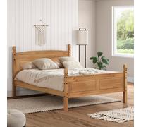 Mercers Furniture Corona 5'0" High End Bed Frame King Size Solid Wood Pine Wooden Bedroom With Mexican Styling