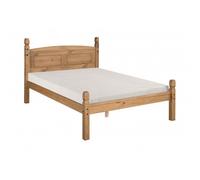 Mercers Furniture Corona 5'0" Low Foot End King Size Bed Frame Solid Wood Pine Wooden With Mexican Styling
