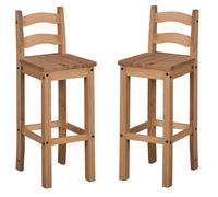 Mercers Furniture Corona Bar Stools - Pine, 1 Pair Solid Wood