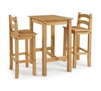 Mercers Furniture Corona Bistro Table And 2 Barstools Dining Set Kitchen Breakfast Table Solid Pine With Mexican Styling