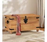 Mercers Furniture Corona Blanket Box Toy Chest Storage Trunk Ottoman Solid Wood Pine With Mexican Styling Wooden
