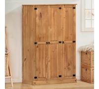 Mercers Furniture Corona Budget 3 Door Wardrobe Flat Top Solid Pine With Mexican Styling