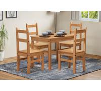 Mercers Furniture Corona Budget Dining Set Table & 4 Chairs Solid Pine Mexican Styling