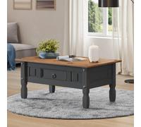 Corona Charcoal 1 Drawer Coffee Table Solid Wood Pine Wooden Painted Dark Grey