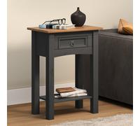 Mercers Furniture Corona Charcoal 1 Drawer Console Table Solid Wood Mexican Pine Wooden Hallway Stand Painted Dark Grey