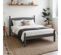Mercers Furniture Corona Charcoal 4'6" Low End Double Bed Frame Solid Wood Mexican Pine Wooden Dark Grey