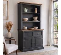 Mercers Furniture Corona Charcoal Grey 2 Door Dresser Sideboard Cabinet Shelving Display Solid Wood Mexican Pine Wooden