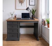 Mercers Furniture Corona Charcoal Grey Dressing Table Desk Solid Wood Mexican Pine Wooden