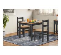 Corona Charcoal Rio Dining Set Table & 2 Chairs Grey Solid Wood Pine