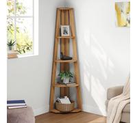 Mercers Furniture Corona Corner Ladder Bookcase Open Shelving Display Solid Wood Mexican Pine Wooden Antique Wax