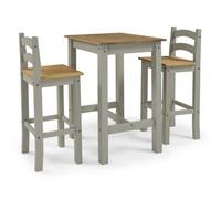 Corona Grey Bistro Table 2 Barstools Set Tall High Kitchen Breakfast Bar