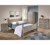 Mercers Furniture Corona Grey Double Bed Frame 4'6" High End Solid Wood Mexican Pine