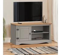 Corona TV Unit 1 Door Media Unit Grey Wax Solid Pine