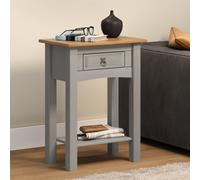 Mercers Furniture Corona Grey Wax 1 Drawer Console Table 1 Shelf Hallway Solid Wood Pine Wooden With Mexican Styling