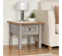Corona Grey Wax 1 Drawer Lamp Table Side End Night Stand Solid Wood Pine Wooden Painted Living Room 53cm High 58cm Wide 58cm Deep