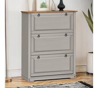 Mercers Furniture Corona Grey Wax 3 Shelf Shoe Chest