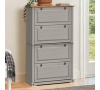 Mercers Furniture Corona Grey Wax 4 Shelf Shoe Chest