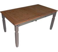 Mercers Furniture Corona Grey Wax Small Extending Dining Table Solid Pine With Mexican Styling