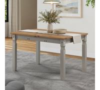 Mercers Furniture Corona Grey Wax Small Extending Dining Table Solid Wood Pine Wooden Kitchen With Mexican Styling