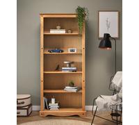 Mercers Furniture Corona Large Bookcase Tall Display Unit Cabinet Solid Wood Pine Wooden With Mexican Styling