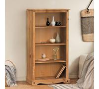 Mercers Furniture Corona Medium Bookcase 3 Shelf Display Shelving Solid Wood Pine Wooden With Mexican Styling