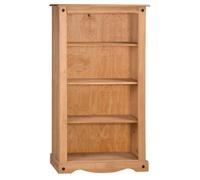 Mercers Furniture Corona Medium Bookcase 3 Shelf Display Solid Pine With Mexican Styling