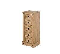 Mercers Furniture Corona Narrow 5 Drawer Chest Bedside