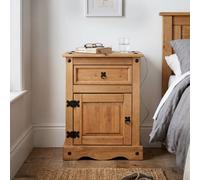 Corona Large Pot Cupboard Bedside Cabinet 1 Door Table Solid Wood Pine Wooden