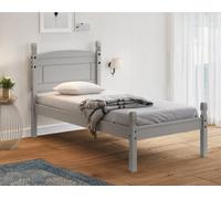 Mercers Furniture Corona Single Bed Frame Grey 3'0" Low End 3Ft Solid Wood Mexican Pine Wooden Bedroom