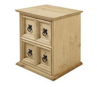 Mercers Furniture Corona Solid Pine Wood 2x2 CD Tower Unit Chest Wooden Living Room Side Table Bedroom End Lamp Cabinet For Hallway Lounge 44cm High 38cm Wide 30cm Deep