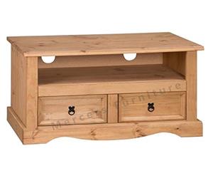 Mercers Furniture Corona Solid Wood Pine Flat Screen Tv Unit Light Fiesta Wax Wooden With Drawers Media Entertainment Stand Living Room Lounge Bedroom Mexcian Style 54cm High 99cm Wide 44cm Deep