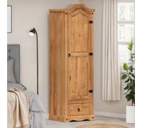 Mercers Furniture Corona 1 Door 1 Drawer Wardrobe Arch Top Single Robe Solid Wood Pine Wooden With Mexican Styling