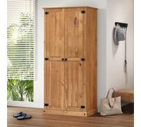 Mercers Furniture Corona Wardrobe 2 Door 1 Shelf Double Robe Budget Flat Top Solid Wood Pine Wooden With Mexican Styling