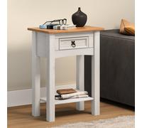 Mercers Furniture Corona White 1 Drawer Console Table 1 Shelf Hallway Side Unit Solid Wood Pine Wooden With Mexican Styling