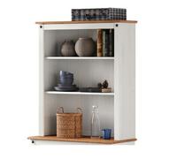 Mercers Furniture Corona White 2 Door Dresser Top Sideboard Topper Open Shelving Solid Wood Mexican Pine Wooden