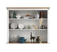 Mercers Furniture Corona White 3 Door Dresser Top Sideboard Topper Open Shelving Solid Wood Mexican Pine Wooden