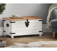 Corona White Wax Blanket Box Ottoman Storage Chest