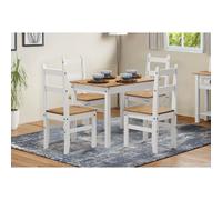 Mercers Furniture Corona White Budget Dining Table And 4 Chairs Set Solid Wood Mexican Pine Wooden Kitchen Rectangle