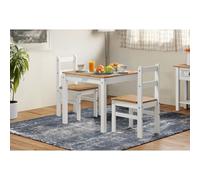 Corona White Rio Dining Set Solid Wood Pine Small Square
