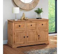 Country Antique 3 Door Sideboard Solid Wood Pine Wooden