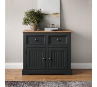Mercers Furniture Country Charcoal 2 Door 2 Drawer Sideboard Cabinet Cupboard Dark Grey Solid Wood Pine Wooden