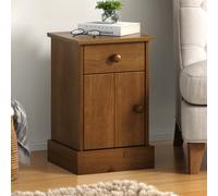 Mercers Furniture Farmhouse Dark 1 Door 1 Drawer Pot Cupboard Bedside Table