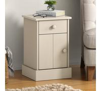 Mercers Furniture Farmhouse White 1 Door 1 Drawer Pot Cupboard Bedside Cabinet Table Solid Wood Pine Wooden