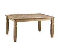 Mercers Furniture Trade Corona Large Extending Dining Table Solid Wood Pine Wooden Adjustable Kitchen Mexican Style 76cm High 160/200cm Wide 90cm Deep