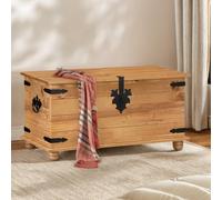 Mercers Furniture Trade Corona Solid Wood Pine Blanket Box Wooden Bedroom Storage Ottoman Bedding Toy Chest Mexican Style Unit 46cm High 92cm Wide 45cm Deep