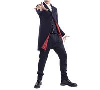 MERCH ATTIRE Doctor 12th Velvet Coat Peter Cosplay Long Wool Costume Coat Time Traveller Costume
