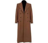 MERCH ATTIRE Doctor 12th Velvet Coat Peter Cosplay Long Wool Costume Coat Time Traveller Costume