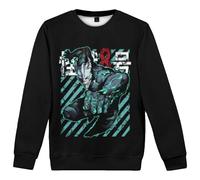 Merch Kaiju No. 8 Animation Crewneck Casual Sweatshirt Unisex Clothing (Black,3XL)