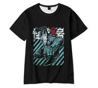 Merch Kaiju No. 8 Animation T-Shirt Short Sleeve Casual Graphic Tee (Black,3XL)